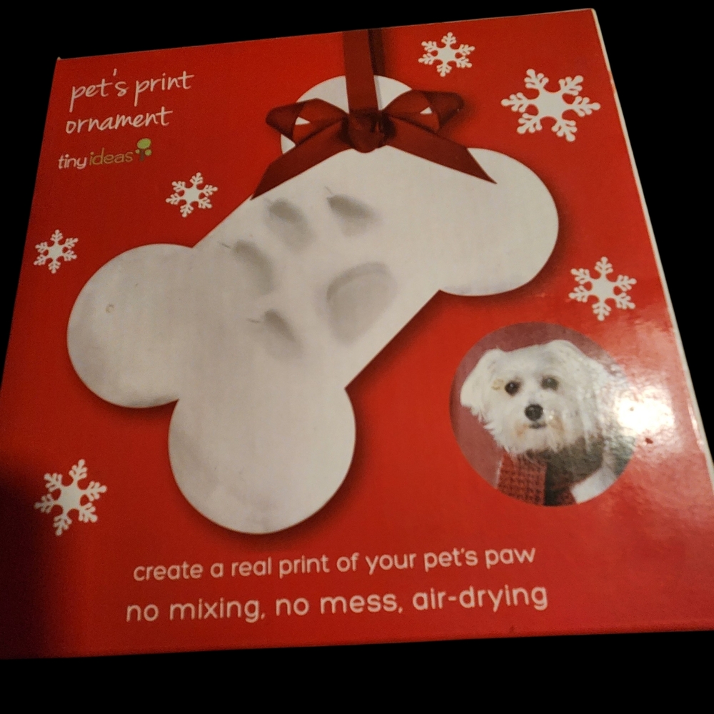 Tiny Ideas Pet Paw Print Ornament - Red